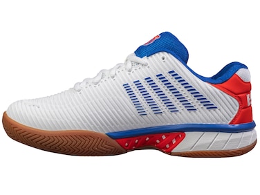 K-Swiss Men's Hypercourt Express 2 Indoor Tennis Shoe, White/Red, 9 M