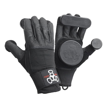Triple Eight Sliders Longboard Slide Gloves with Finger Puck (1-Pair), X-Small, Black