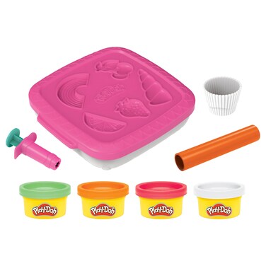 Play-Doh Create &lsquo;n Go Cupcakes Playset, 4 Colors &amp; Storage Container, Play Food Sets, Christmas Stocking Stuffers, Preschool Toys, Kids Arts &amp; Crafts, Ages 3+