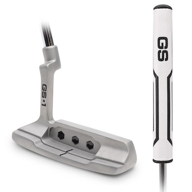 GoSports GS1 Tour Golf Putter &ndash; 34&rdquo; Right-Handed Blade Putter with Milled Face, Choose Oversized Fat Grip or Traditional Grip, Silver
