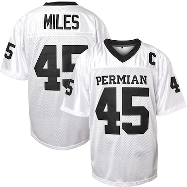 Boobie Miles Jersey, 45 Permian High School Football Jersey Friday Night Lights Movie Jersey S-XXXL (White, XX-Large)