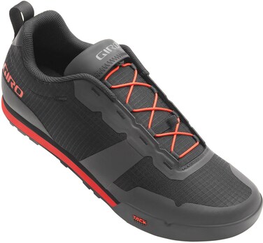 Giro Tracker Fastlace Men Flat Pedal Mountain Bike/e-Bike Shoes - Black/Bright Red (2024), 40