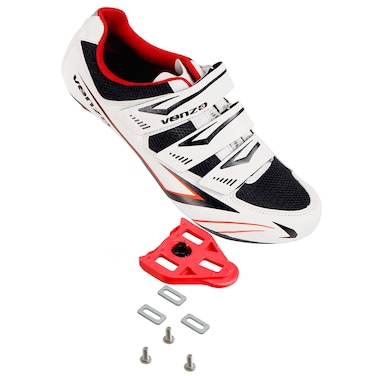 Venzo Bicycle Women's Road Cycling Riding Shoes with 3 Straps - Compatible with Peloton for Shimano SPD &amp; Look ARC Delta - Perfect for Road Racing Bikes - Size 43