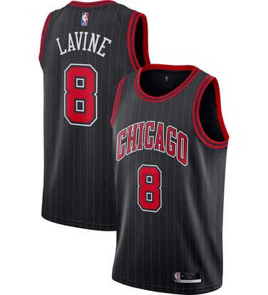 Outerstuff Zach LaVine Chicago Bulls #8 Black Stripe Kids 4-7 Statement Edition Jersey (4)