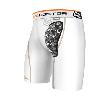 Shock Doctor Adult 235 Compression Short Hard Cup, Medium, White