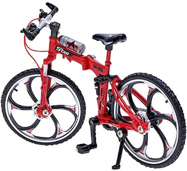 Lynkaye 1pcs Mini Bike Finger Mountain Bike Zinc Alloy Finger Mountain Bike Mini Bicycle Model Cool Boy Toy Decoration Crafts for Home，Bedroom, Living Room, Office, Study Decoration (red)