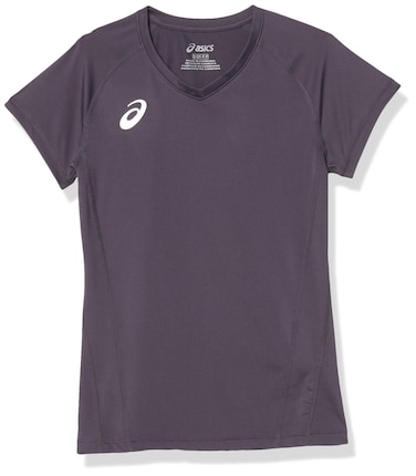 ASICS Spin Serve Volleyball Jersey Short Sleeve, Team Steel Grey, x Large