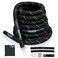 Perantlb 100% Poly Dacron Heavy Battle Rope - 1.5" Diameter, 30&rdquo; 40&rdquo;50&rdquo;Lengths - Black Workout Rope - Gym Muscle Toning Metabolic Workout Fitness - Battle Rope Anchor Included (1.5" x 30 ft)