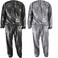 Heavy Duty Sauna Suit Men Women Weight Loss Exercise Slimming Gym Fitness Workout Anti-Rip Sweat Suit (Black, XXL)