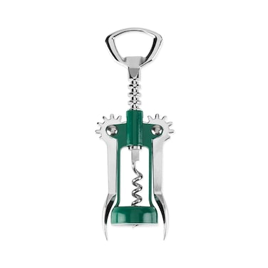 True Soar Winged Corkscrew Wine Opener Manual, Heavy Duty Stainless Steel Cork Openers in Chrome Finish Home Bar Accessories Bar Tools, Set of 1 Green