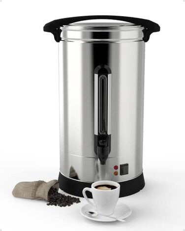 Garvee [110 Cup 16L Commercial Coffee Urn, [Quick Brewing] [Double-wall 304 Stainless Steel] Large Coffee Make for Church, Meeting rooms, Lounges, and Other Large Gatherings
