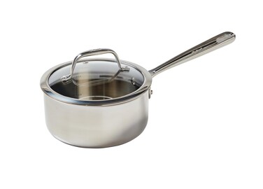T-fal Pro Tri-Ply Stainless Steel Sauce Pan with Lid 2 Quart, Induction Compatible, Oven Safe 500F, Lid 350F, Multipurpose, Fast &amp; Even Heat, Professional Quality &amp; Durability, Dishwasher Safe, Silver
