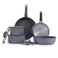 T-fal Ingenio Essentials Cookware Set with Detachable/Removable Handle 11 Piece, Granite Titanium Non Stick, Induction, Oven Broiler Safe 500F, Stackable, Pots and Pans Set, RV Camping, Fry Pans Gray