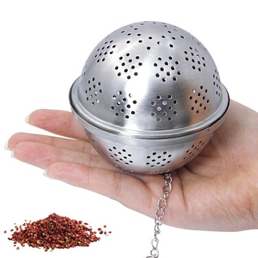 Spice Ball Extra Large For Cooking, Seasoning Ball, Spice Infuser, Tea Ball Filter, With Extended Chain Hook For Enhancing Soups, Stews, Cider, Wine, And Especially Brewing Large Quantities Of Tea
