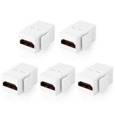 TNP 4K HDMI Keystone Jack Insert - High-Speed Keystone HDMI Definition, Snap-In HDMI Jack Insert for Standard Keystone Wall Plates, 4K HDMI Keystone Wall Plate Insert with Gold-Plated Contacts, 5 Pack