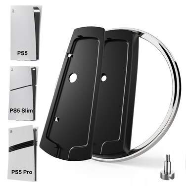 Juseisin Vertical Stand for PS5, PS5 Pro, PS5 Slim, Base for PlayStation 5, Pro, Slim CFI-1000, CFI-2000 with Screw, Anti-Rollover and Anti-Slip, Stable Gaming Console
