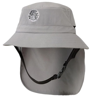 Rip Curl Men's UPF 50+ Quick Dry Surf Hat with Removable Neck Flap, Grey