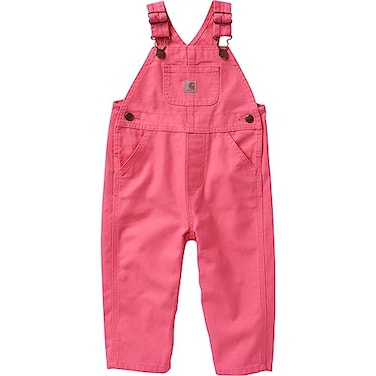 Carhartt baby girls Bib (Lined and Unlined) Overalls, Carhartt Pink Lemonade, 18 Months US