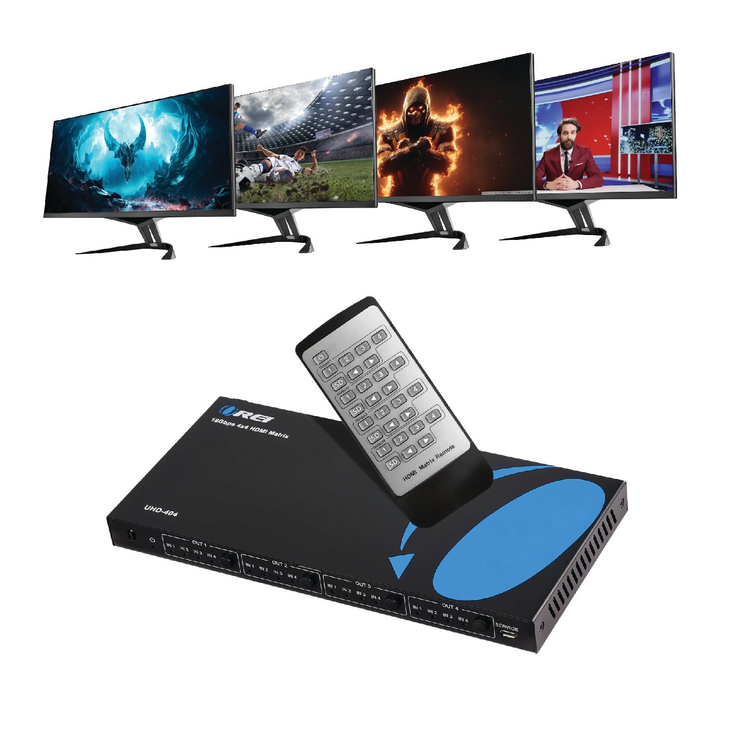 Orei Orei 4x4 Hdmi 4k Matrix Switch Splitter