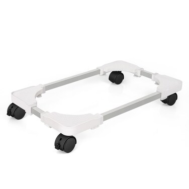 Liitrton Mobile CPU Stand Adjustable Computer Tower Stand with 4 Caster Wheels Fits Most PC (White)