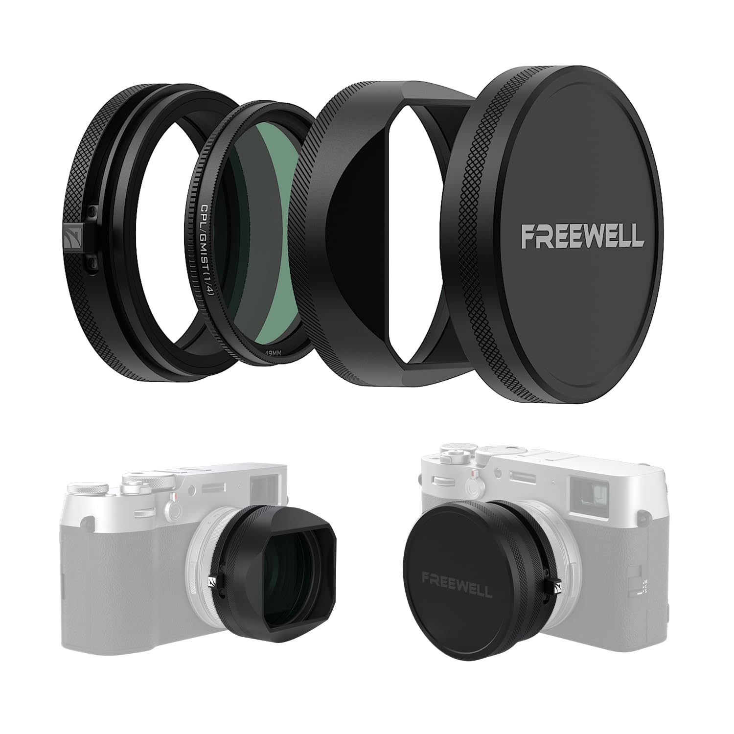 freewell Freewell Cpl Gmist 1 4 Filter Kit With Lens Hood For Fuji X100 Series