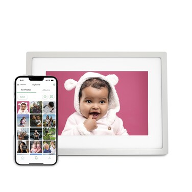 Skylight Digital Picture Frame - WiFi Enabled with Load from Phone Capability, Touch Screen Digital Photo Frame Display - Customizable Gift for Friends and Family - 10 Inch Silver