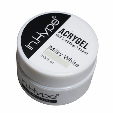 IN.HYPE AcryGel/Acrylic Nail Extension Builder Gel Poly Nail Gel (Milky White)