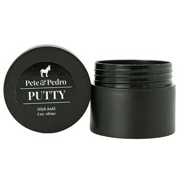 Pete &amp; Pedro HAIR PUTTY - Strong Hold, Matte Finish, Low Shine Hair Clay for Men, Ideal for Hairstyling &amp; Grooming Medium, Messy, &amp; Shorter Hairstyles   Water soluble, As Seen on Shark Tank, .5 oz.