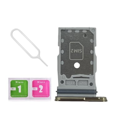 LNONLS Galaxy S24 Ultra Dual SIM Card Tray Slot Holder Replacement for Samsung Galaxy S24 Ultra 5G SM-S928U S928B/DS 6.8 inch with Sim Card Tray Open Eject Pin (Titanium Yellow)