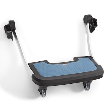 Diono Quantum Hop &lsquo;n Roll Buggy Board, Detachable Ride Along Stroller Platform Glider Board with Clip &lsquo;n&rsquo; Go System, Blue