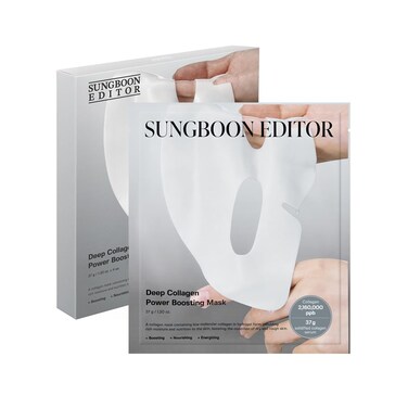 SUNGBOON EDITOR Deep Collagen Overnight Mask 37gx17ea   Original Hydrating Collagen Face Mask   Real Collagen 2,160,000PPB for Elasticity  TikTok Trend Items Korean Skin Care