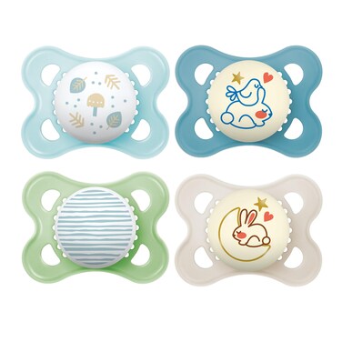 MAM Day &amp; Night Pacifiers, Glow in The Dark Pacifier for Breastfed Babies, 0-6 Months, Baby Boy