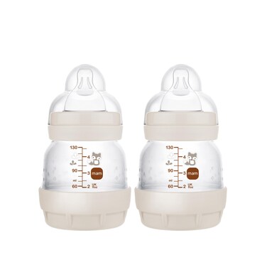 MAM Easy Start Anti-Colic Baby Bottle, Extra Slow Flow, Breastfeeding-Like Silicone Nipple Bottle, Reduces Colic, Gas, &amp; Reflux, Easy-to-Clean, BPA-Free, Vented Baby Bottles for Newborns, 0-3 Months