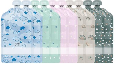 Simple Modern Reusable Baby Food Pouches for Toddlers   BPA Free Plastic, Food Safe, Freezer Safe   Refillable for Applesauce Yogurt &amp; Puree Squeeze Pouch   10 pack   5oz   Assorted