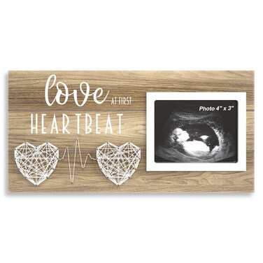 EURSET Baby Sonogram Picture Frame for Standard 4" x 3" Ultrasound Photo - Pregnancy Announcements Ideas - Gender Reveal Baby-Shower Gifts - New Mom Expecting Parents to Be Keepsake Gift