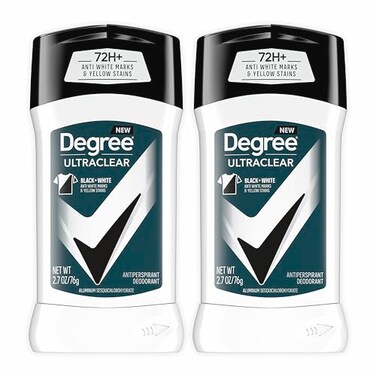 Degree Men UltraClear Antiperspirant Deodorant Black+White 2 Count 72-Hour Sweat &amp; Odor Protection Antiperspirant For Men With MotionSense Technology 2.7 oz