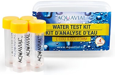 AquaVial Water Testing Kit 4 Pack E Coli and Coliform Water Test Kit for Drinking Water Pool Pond Lake Well Water Quality Bacteria Tester