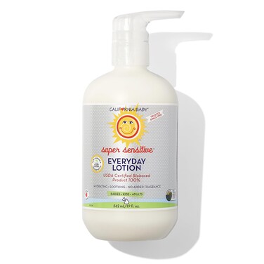 California Baby Super Sensitive Lotion   100% Plant-Based   Unscented Lotion For Sensitive Skin   Organic Calendula + Aloe Vera   Allergy Friendly   Soothing Baby Face Cream   562 mL / 19 oz.