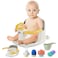 TOSGN Baby Bath Seat, Infant Bathtub Seats for Babies Sitting Up Aged 6-24 Months, 3 Baby Bath Brushes/ 3 Baby Bath Toys/Baby Bath Rinse Cup Included, Yellow