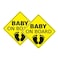 Baby ON Board Sticker Car Decals Safety Signs Self-Adhesive Easy to Install Waterproof 2pcs (Style B)
