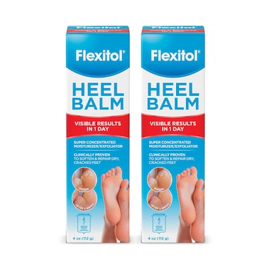 Flexitol Heel Balm, Rich Moisturizing &amp; Exfoliating Foot Cream, 4 Oz Tube (Pack of 2)