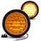 TRUE MODS 2pc 4" Round Amber 24 LED Trailer Tail Lights [DOT certified] [Grommet &amp; Plug Included ] [IP67 Waterproof] Park Turn Trailer Lights for RV Trucks