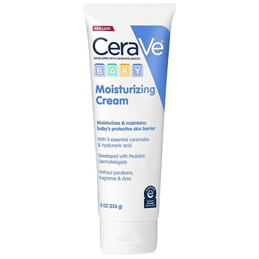 CeraVe Baby Cream, Gentle Moisturizing Cream with Ceramides, Fragrance, Paraben, Dye &amp; Phthalates Free, Rich &amp; Non-Greasy Feel, Gentle Baby Skin Care, 8 Ounce