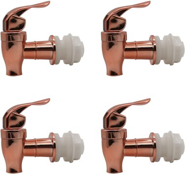 Rose Gold Beverage Dispenser Replacement Spigot, Push Style Spigot for Beverage Dispenser Carafe, Water Dispenser Replacement Faucet (4 PACK)