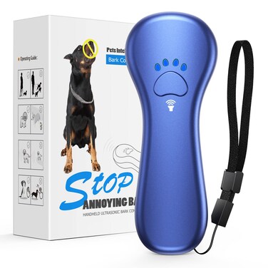 Ahwhg New Anti Barking Device,Dog Barking Control Devices,Rechargeable Ultrasonic Dog Bark Deterrent up to 16.4 Ft Effective Control Range Safe for Human &amp; Dogs Portable Indoor &amp; Outdoor(Blue)