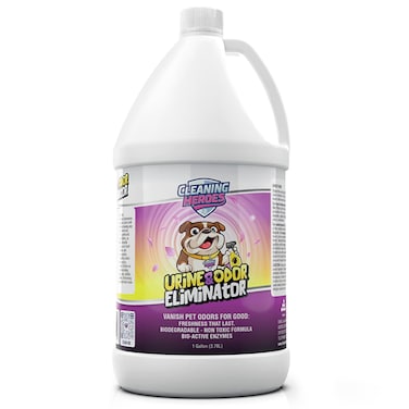 CLEANING HEROES Pet Carpet Cleaner &amp; Urine Odor Eliminator for Strong Odor - 128oz Enzyme Cleaning Spray for Cat &amp; Dog Pee - Spot Cleaner for Carpet Upholstery, Marble, Tile, Wood - Carpet Deodorizer