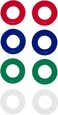 Fractional Weight Plates - 2 Each of 1/4, 1/2, 3/4, 1 lb. Total Set of 8 by Trademark Innovations (Grey, Blue, Green, &amp; Red)