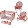 Floral Baby Doll Accessories Set - 3-1 Furniture with Crib, High Chair, Bouncer Seat Bed for 18&rdquo; Play Toys 18" Dolls
