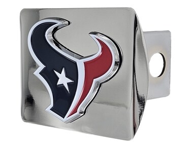 FANMATS - 22564 NFL Houston Texans Metal Hitch Cover, Chrome, 2" Square Type III Hitch Cover , Blue