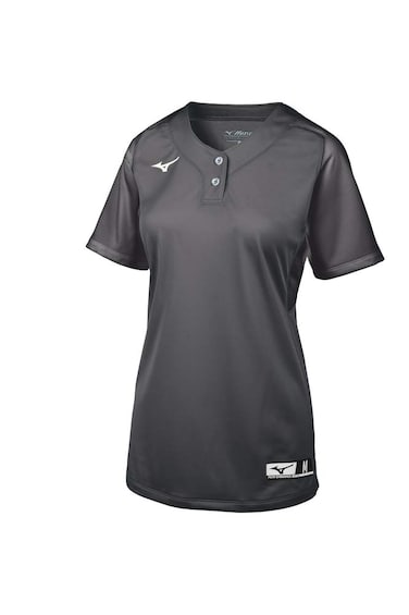 Mizuno Aerolite 2-Button Fastpitch Softball Jersey, Charcoal, X-Large
